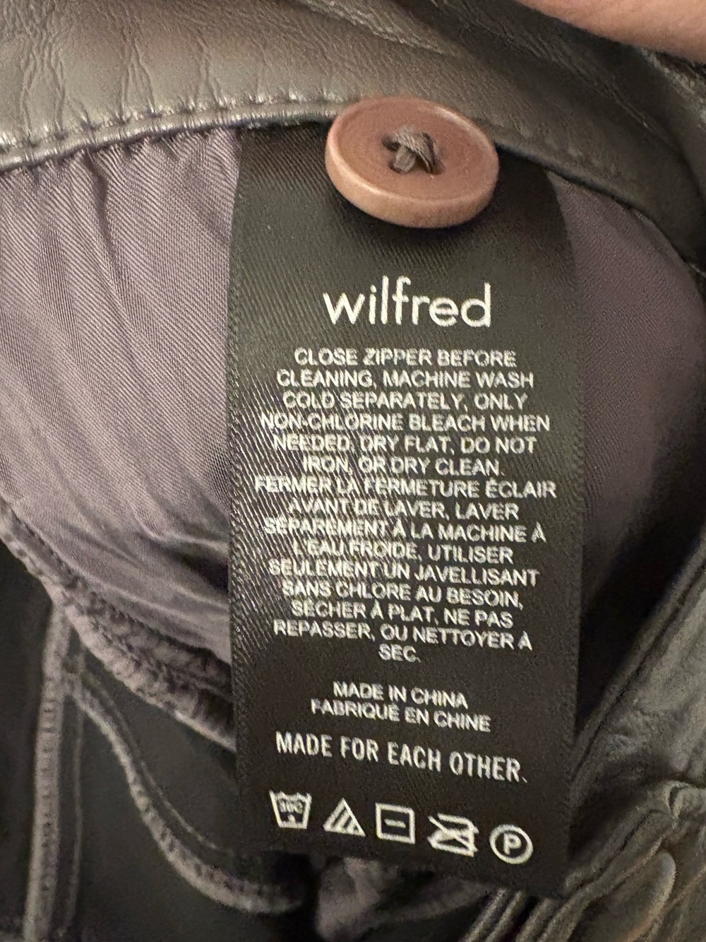 Aritzia Wilfred Highrise Dark Taupe Faux Leather Straight-Leg Pants Size 4 - Picture 9 of 12